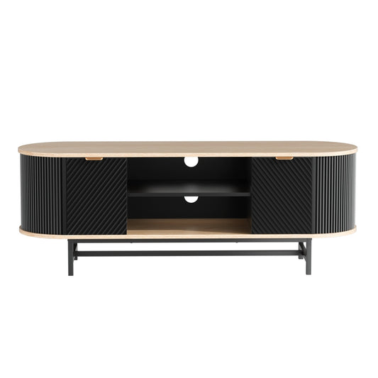 Artiss TV Unit Entertainment Unit Storage Cabinet Black Pine