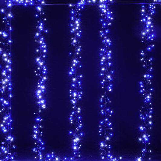 Samland 1200 Led Cluster Fairy Light Blue White For Christmas Decoration