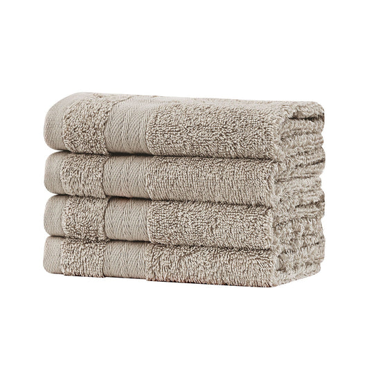 Samland Premium Cotton Washcloths 4-Pack Quick-Dry Face Towels Set-Linen