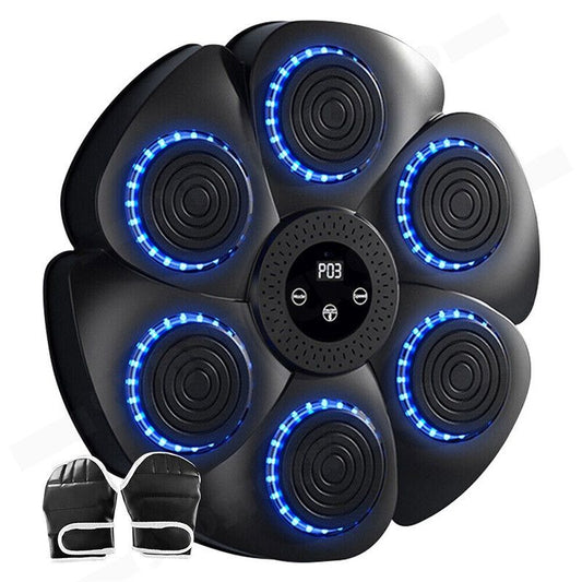 Wall Mount Boxing Machine Bluetooth Black Punch Pad + Gloves
