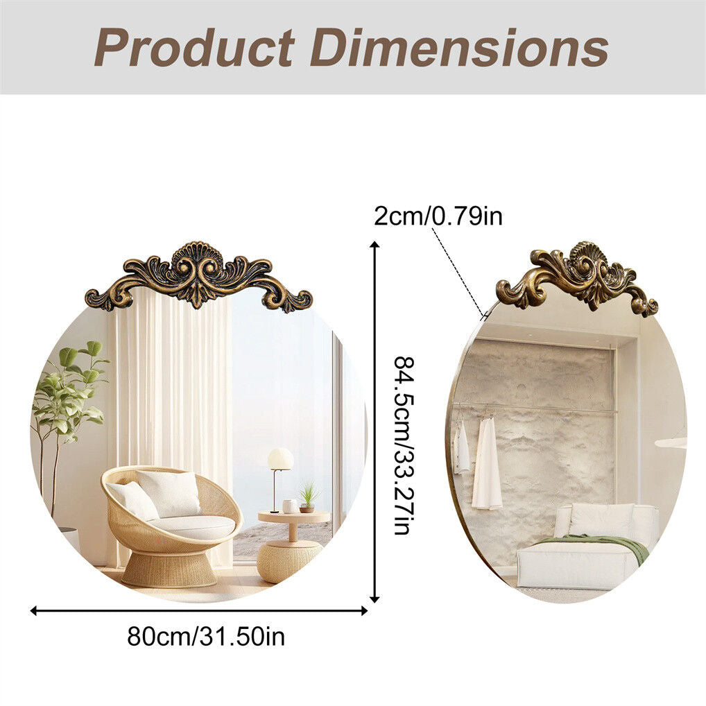 Baroque Round Antique Mirror Wall Decor 80x84.5cm