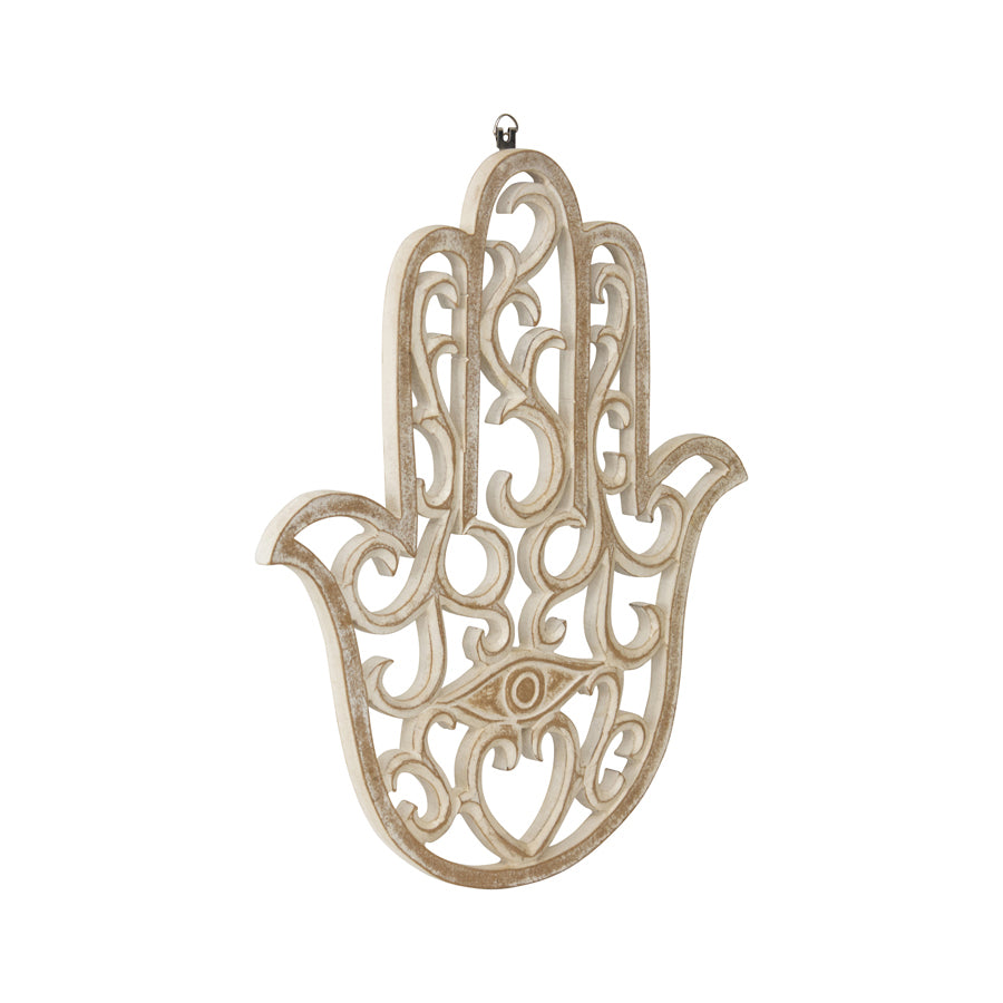 Hand-Carved Lucky Hand Wall Art 35x40cm